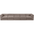 Meridian Furniture Rummi Taupe Velvet Performance Fabric 5pc. Modular Sofa