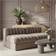 Meridian Furniture Rummi Taupe Velvet Performance Fabric 2pc. Modular Sofa