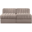 Meridian Furniture Rummi Taupe Velvet Performance Fabric 2pc. Modular Sofa