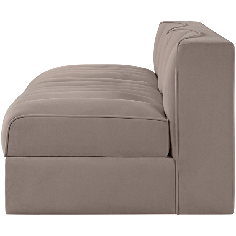 Meridian Furniture Rummi Taupe Velvet Performance Fabric 2pc. Modular Sofa