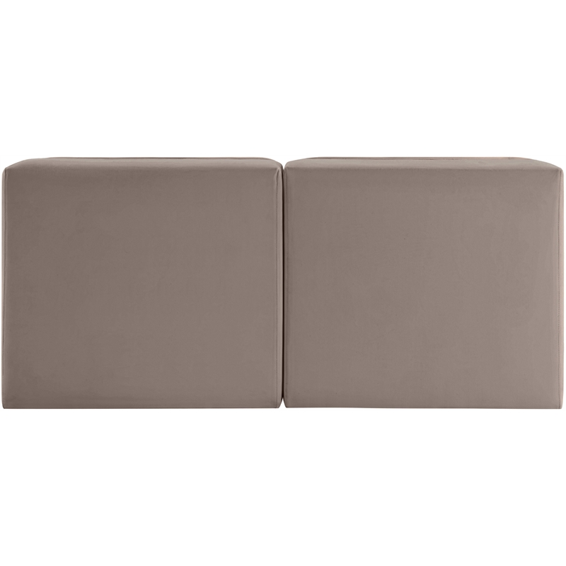 Meridian Furniture Rummi Taupe Velvet Performance Fabric 2pc. Modular Sofa