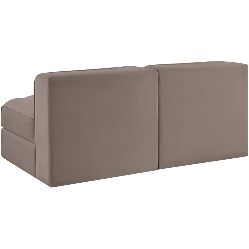 Meridian Furniture Rummi Taupe Velvet Performance Fabric 2pc. Modular Sofa