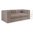 Meridian Furniture Rummi Taupe Velvet Performance Fabric 2pc. Modular Sofa