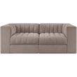 Meridian Furniture Rummi Taupe Velvet Performance Fabric 2pc. Modular Sofa