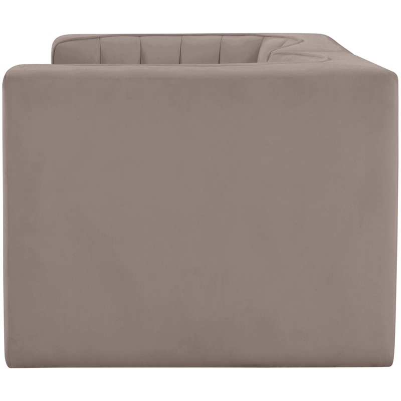 Meridian Furniture Rummi Taupe Velvet Performance Fabric 2pc. Modular Sofa