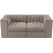 Meridian Furniture Rummi Taupe Velvet Performance Fabric 2pc. Modular Sofa