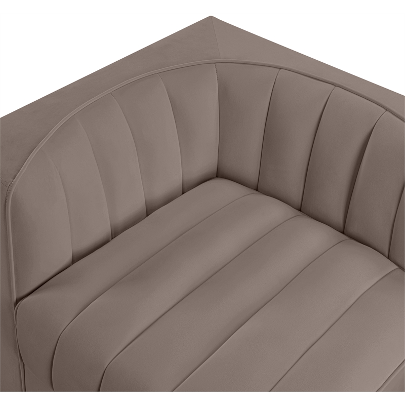 Meridian Furniture Rummi Taupe Velvet Performance Fabric 2pc. Modular Sofa