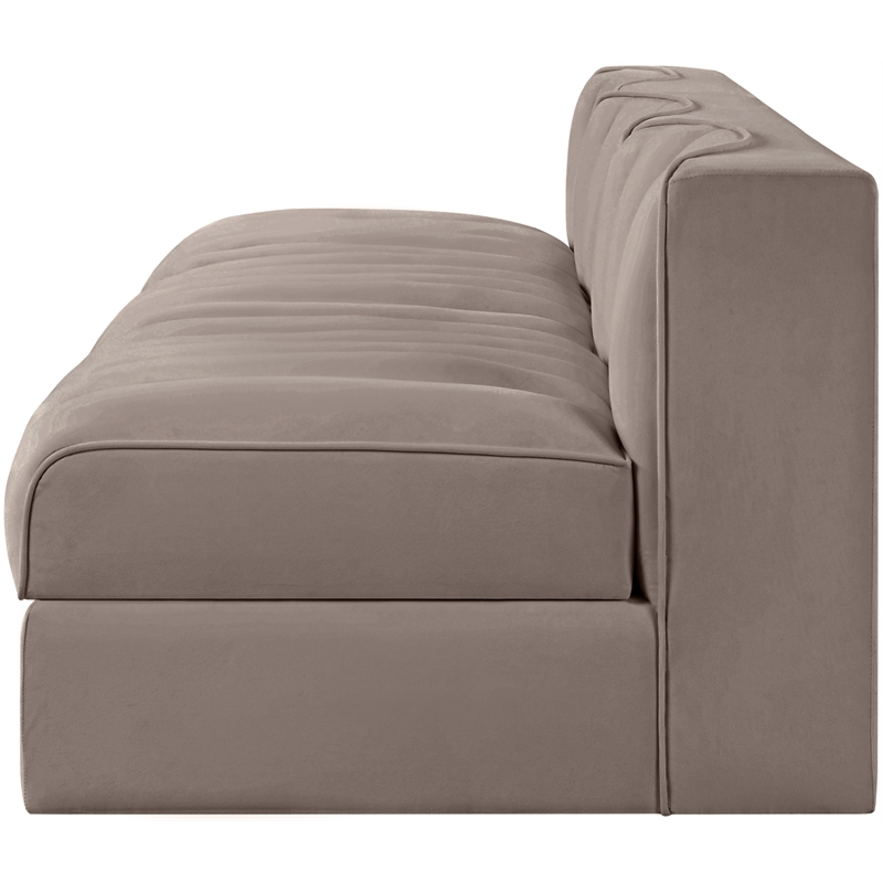 Meridian Furniture Rummi Taupe Velvet Performance Fabric 3pc. Modular Sofa