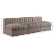 Meridian Furniture Rummi Taupe Velvet Performance Fabric 3pc. Modular Sofa