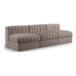 Meridian Furniture Rummi Taupe Velvet Performance Fabric 3pc. Modular Sofa