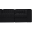 Meridian Furniture Rummi Black Velvet Performance Fabric 5pc. Modular Sofa