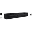Meridian Furniture Rummi Black Velvet Performance Fabric 5pc. Modular Sofa