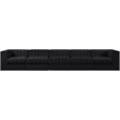 Meridian Furniture Rummi Black Velvet Performance Fabric 5pc. Modular Sofa