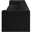 Meridian Furniture Rummi Black Velvet Performance Fabric 5pc. Modular Sofa