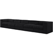Meridian Furniture Rummi Black Velvet Performance Fabric 5pc. Modular Sofa