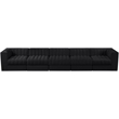 Meridian Furniture Rummi Black Velvet Performance Fabric 5pc. Modular Sofa
