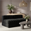 Meridian Furniture Rummi Black Velvet Performance Fabric 2pc. Modular Sofa