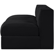 Meridian Furniture Rummi Black Velvet Performance Fabric 2pc. Modular Sofa