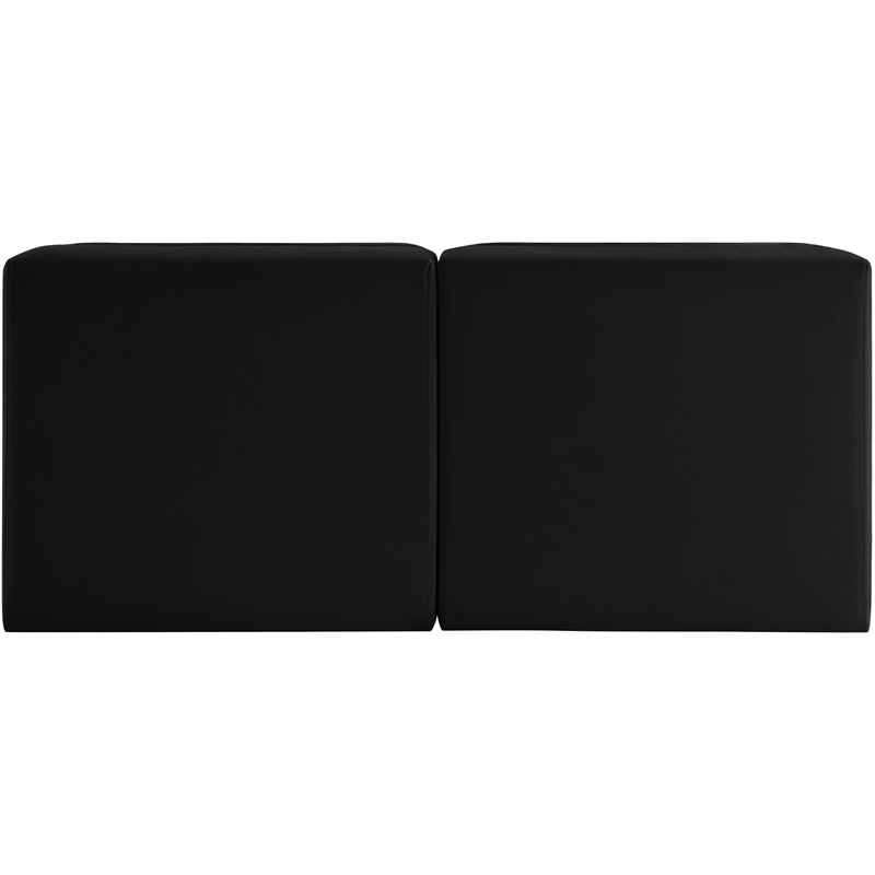 Meridian Furniture Rummi Black Velvet Performance Fabric 2pc. Modular Sofa