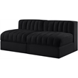 Meridian Furniture Rummi Black Velvet Performance Fabric 2pc. Modular Sofa