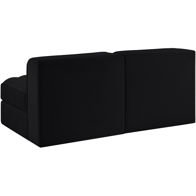 Meridian Furniture Rummi Black Velvet Performance Fabric 2pc. Modular Sofa