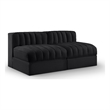 Meridian Furniture Rummi Black Velvet Performance Fabric 2pc. Modular Sofa