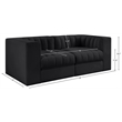 Meridian Furniture Rummi Black Velvet Performance Fabric 2pc. Modular Sofa