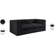 Meridian Furniture Rummi Black Velvet Performance Fabric 2pc. Modular Sofa