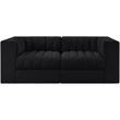 Meridian Furniture Rummi Black Velvet Performance Fabric 2pc. Modular Sofa