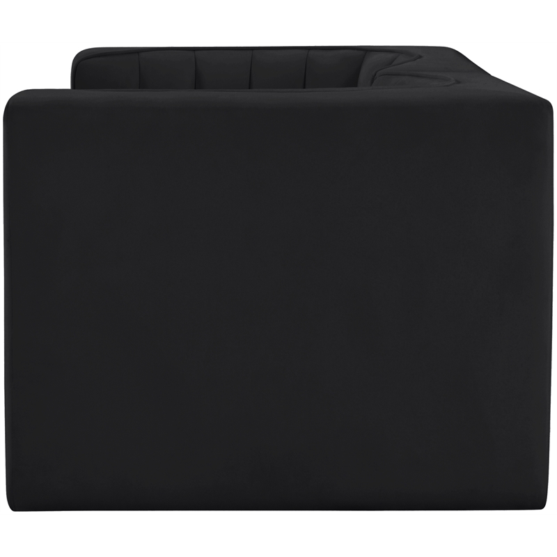 Meridian Furniture Rummi Black Velvet Performance Fabric 2pc. Modular Sofa