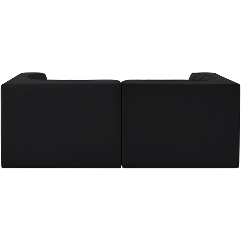 Meridian Furniture Rummi Black Velvet Performance Fabric 2pc. Modular Sofa