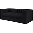 Meridian Furniture Rummi Black Velvet Performance Fabric 2pc. Modular Sofa
