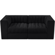 Meridian Furniture Rummi Black Velvet Performance Fabric 2pc. Modular Sofa