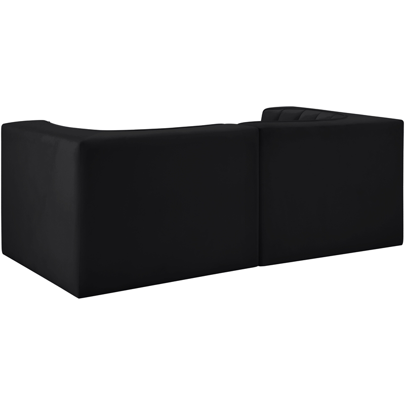 Meridian Furniture Rummi Black Velvet Performance Fabric 2pc. Modular Sofa