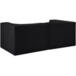 Meridian Furniture Rummi Black Velvet Performance Fabric 2pc. Modular Sofa