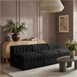 Meridian Furniture Rummi Black Velvet Performance Fabric 3pc. Modular Sofa
