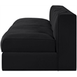 Meridian Furniture Rummi Black Velvet Performance Fabric 3pc. Modular Sofa