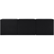 Meridian Furniture Rummi Black Velvet Performance Fabric 3pc. Modular Sofa