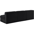 Meridian Furniture Rummi Black Velvet Performance Fabric 3pc. Modular Sofa
