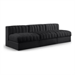 Meridian Furniture Rummi Black Velvet Performance Fabric 3pc. Modular Sofa