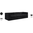 Meridian Furniture Rummi Black Velvet Performance Fabric 3pc. Modular Sofa