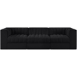 Meridian Furniture Rummi Black Velvet Performance Fabric 3pc. Modular Sofa