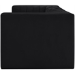 Meridian Furniture Rummi Black Velvet Performance Fabric 3pc. Modular Sofa