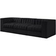 Meridian Furniture Rummi Black Velvet Performance Fabric 3pc. Modular Sofa