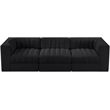 Meridian Furniture Rummi Black Velvet Performance Fabric 3pc. Modular Sofa