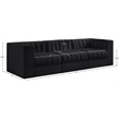 Meridian Furniture Rummi Black Velvet Performance Fabric 3pc. Modular Sofa