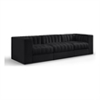 Meridian Furniture Rummi Black Velvet Performance Fabric 3pc. Modular Sofa