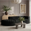 Meridian Furniture Rummi Black Velvet Performance Fabric 3pc. Modular Sectional