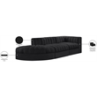 Meridian Furniture Rummi Black Velvet Performance Fabric 3pc. Modular Sectional