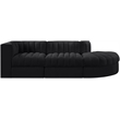 Meridian Furniture Rummi Black Velvet Performance Fabric 3pc. Modular Sectional